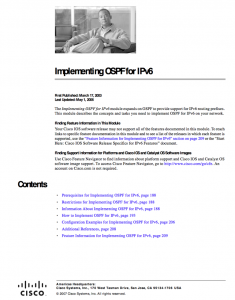Implementing OSPF for IPv6