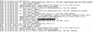 R1上输出的debug ip packet信息