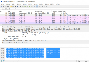 在IOU7上ping 78.1.1.8时，IOU1的e 0/0口上的抓包