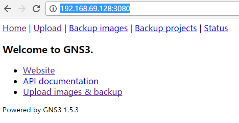 GNS3 IOU VM 自带的网页后台