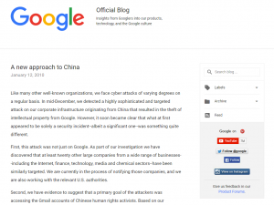 Google Official Blog ：A new approach to China