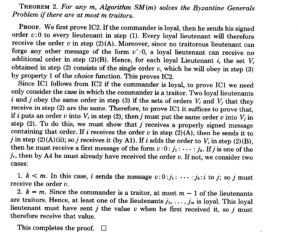 图 14 ：Lamport 在论文中对书面协议算法的证明